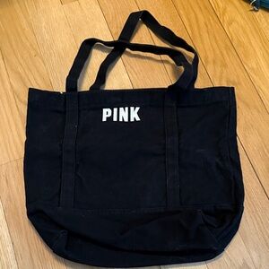PINK Victoria's Secret Black Canvas Tote